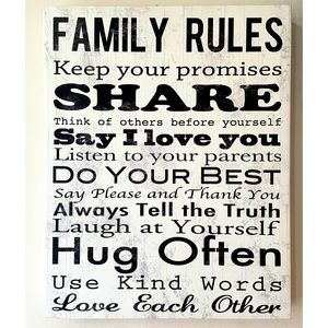 Family Rules Home Decor Sign